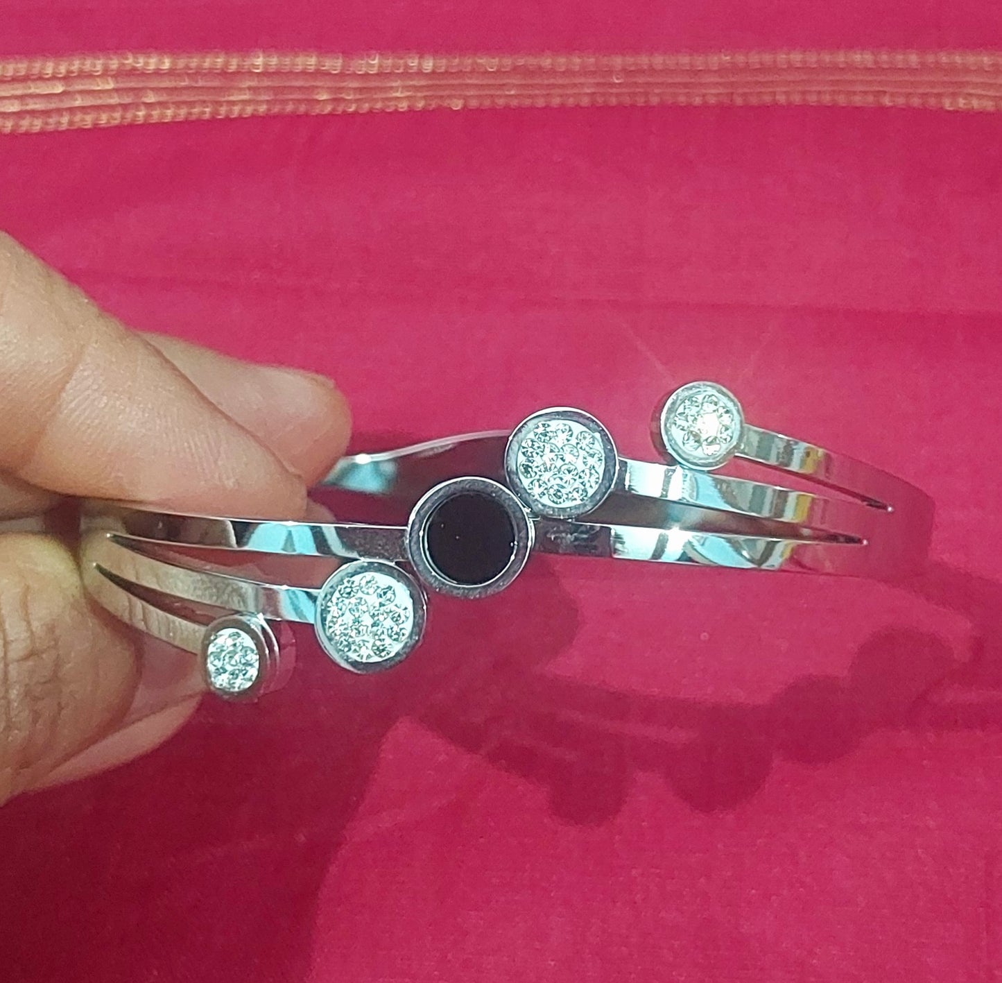 AD stones silver fancy bracelet kada