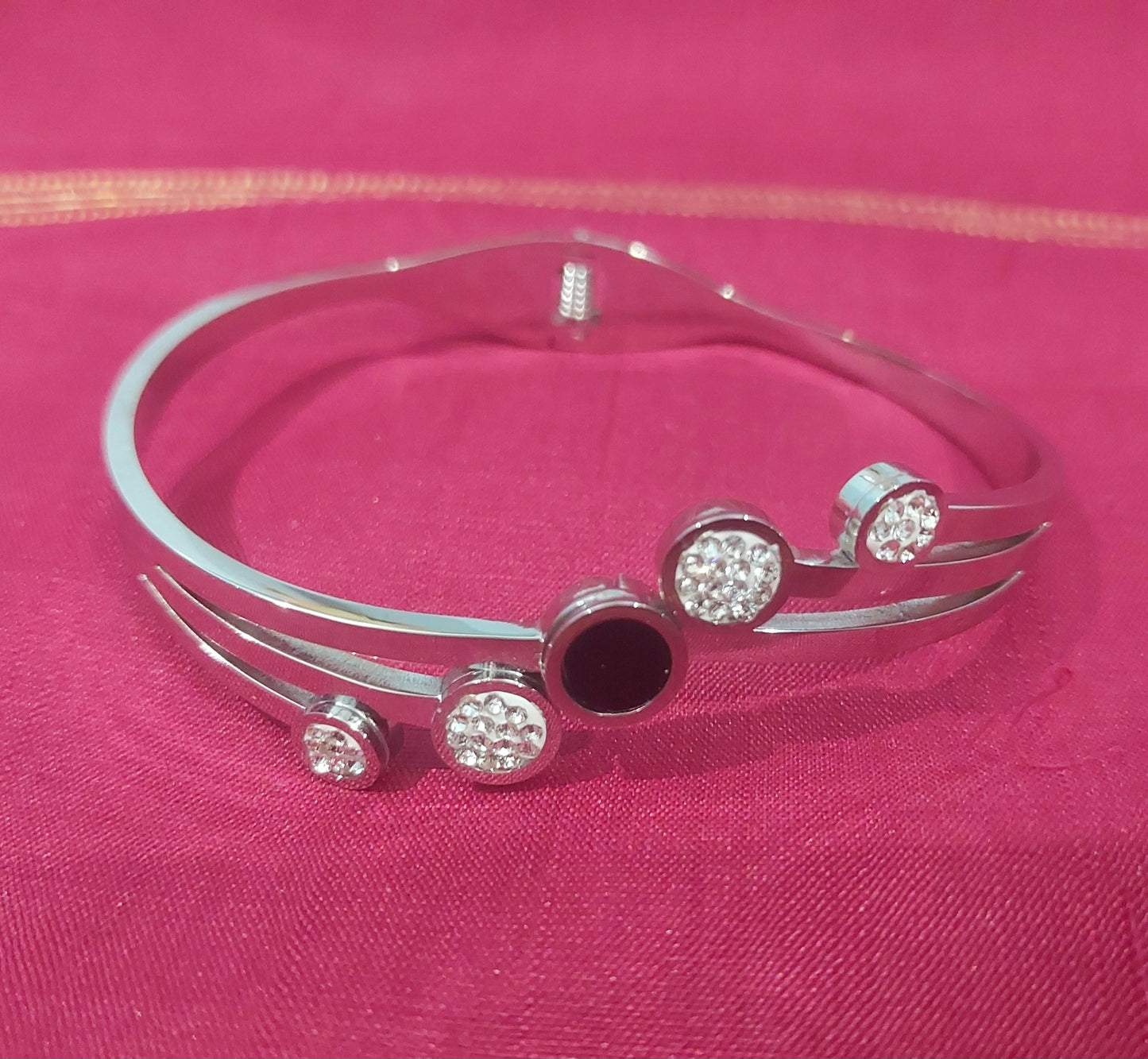 AD stones silver fancy bracelet kada