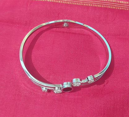 AD stones silver fancy bracelet kada