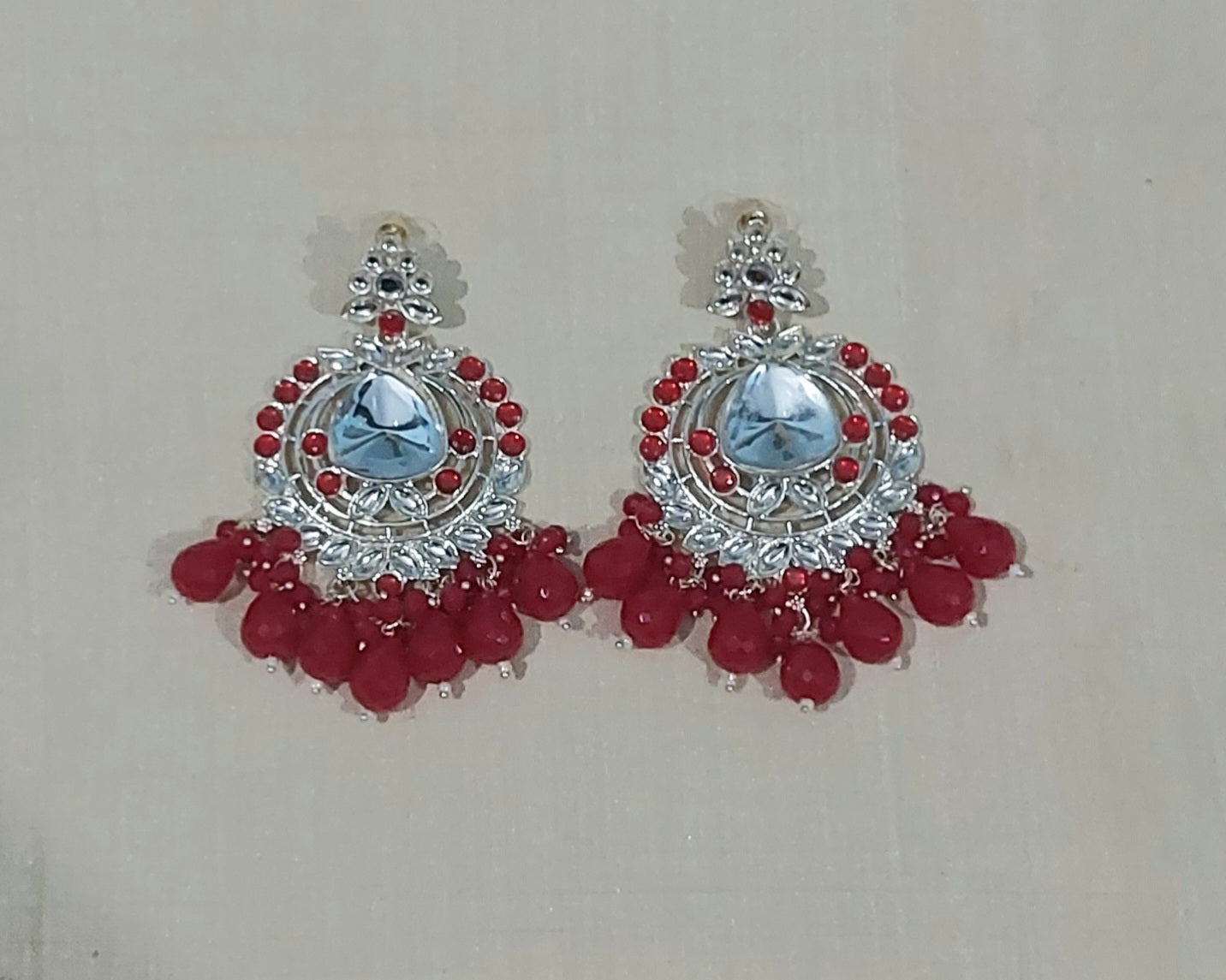 Kundan & beads chandbali earring