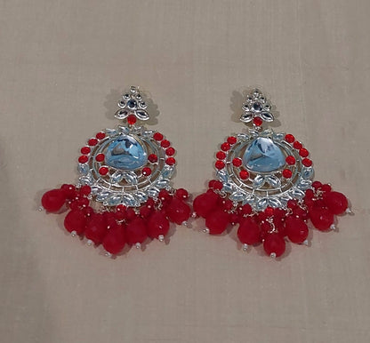 Kundan & beads chandbali earring