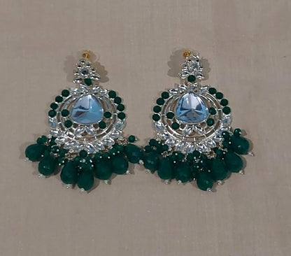 Kundan & beads chandbali earring