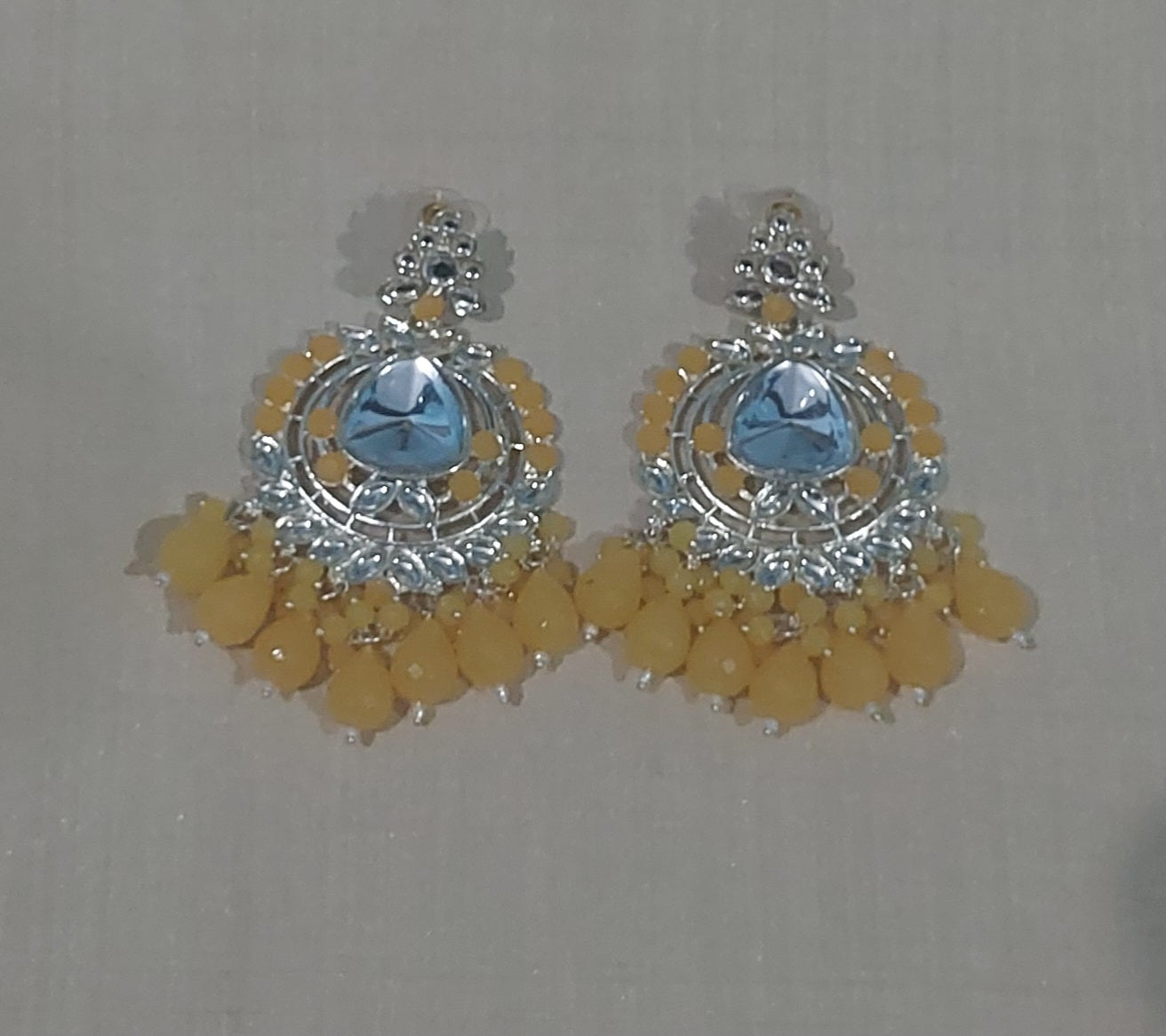 Kundan  & beads chandbali earring