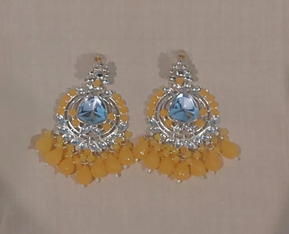 Kundan  & beads chandbali earring