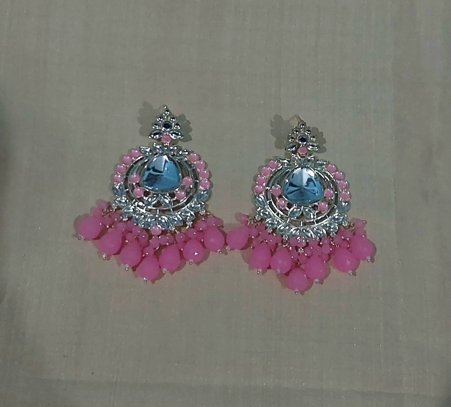 Kundan & beads chandbali earring