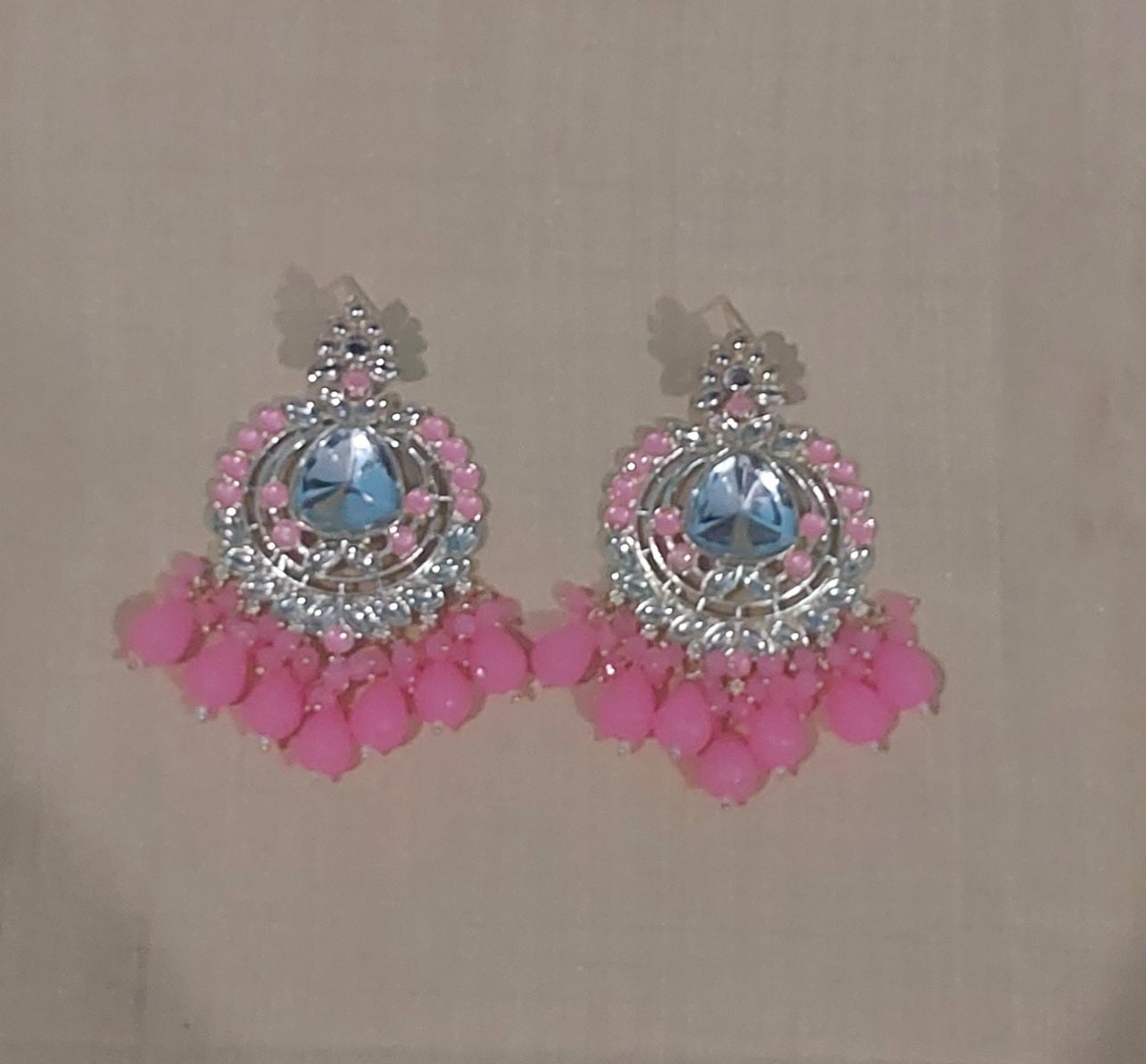 Kundan & beads chandbali earring