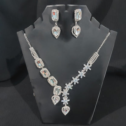 AD stone,monalisa stones & crystals necklace & earrings