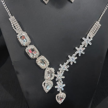 AD stone,monalisa stones & crystals necklace & earrings