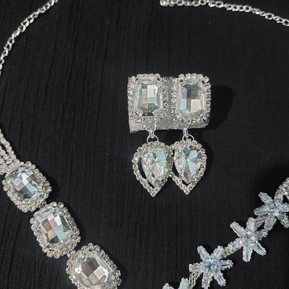 AD stone,monalisa stones & crystals necklace & earrings