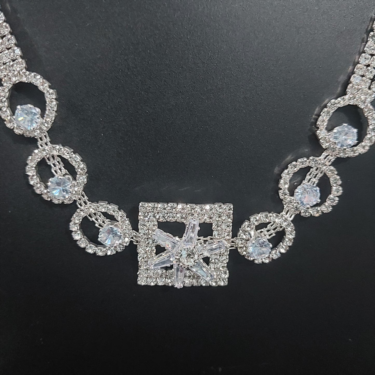 AD stone crystals necklace & earrings